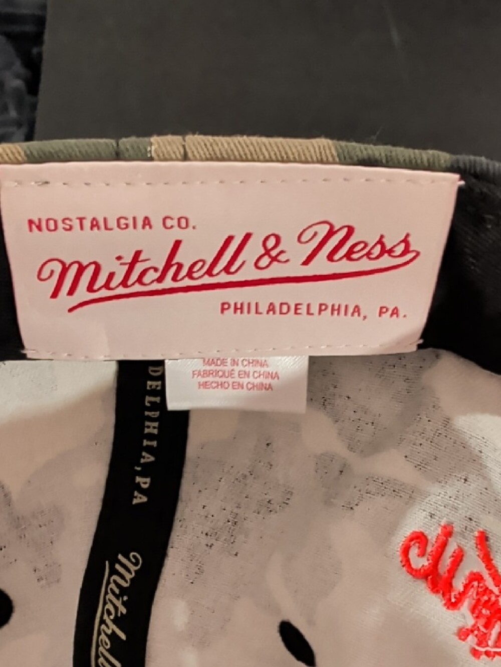 Mitchell & Ness Camo Philadelphia 76ers Orange Logo Hat - Picture 2 of 5